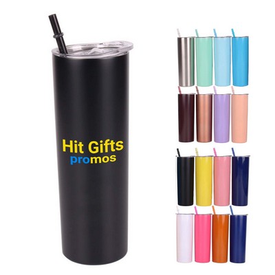 20Oz Slimming Straight Cup with Straw