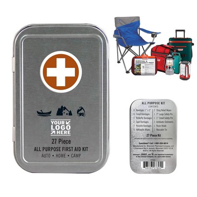 All Purpose Small Travel 27 Pieces Mini First Aid Kit
