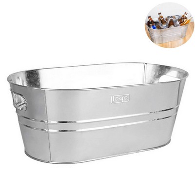 15L Galvanized Stainless Steel Oval Beverage Bucket