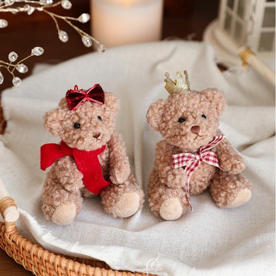 Mini Teddy Bear Hanging Ornament Plush Christmas Doll Charm Bear Figurine Pendant
