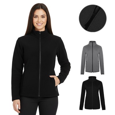 Women's Heathered Knitted Full-Zip Fleece