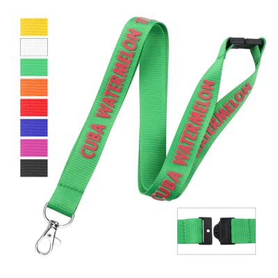 3/4" Polyester Safety Breakaway Lanyard W/ Swivel Hooks