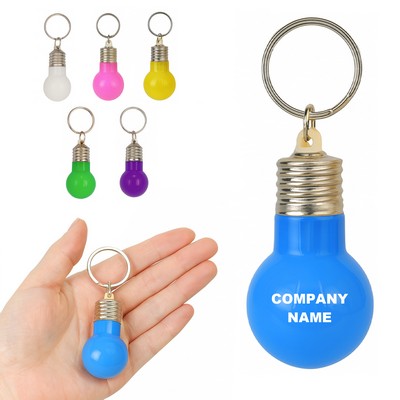 Mini LED Light Bulb Keychain Glowing Keyring Flashlight