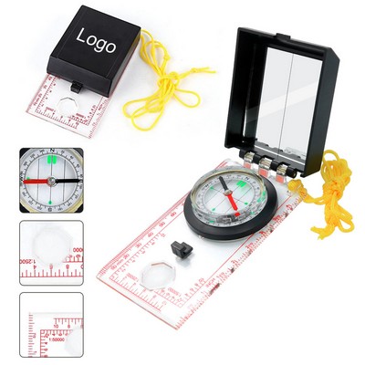 Portable Multi Functional Mapping Ruler Mirror Emergency Compass