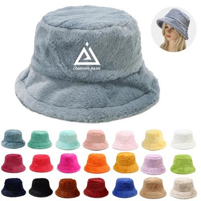 Pure Color Simple Imitation Rabbit Fur Fisherman Hat