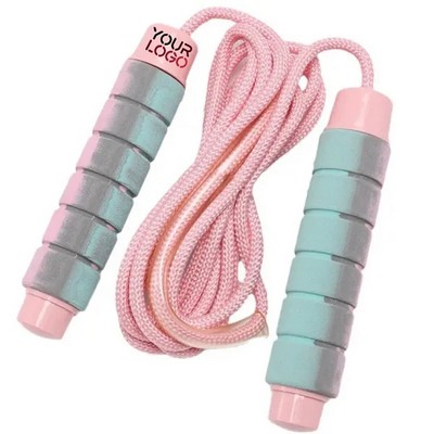 Tangle-Free Cotton Rope Jump Rope with Ergonomic Graffiti Handles