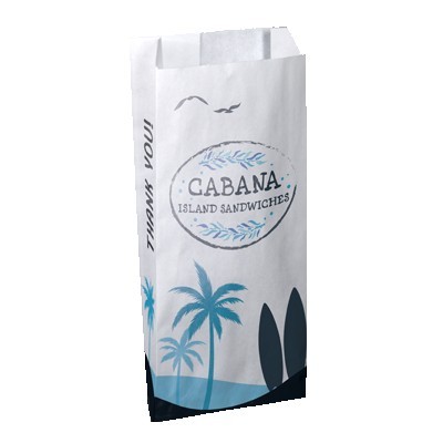 Multi-Sided Full Color Food Safe Merchant Paper Bags (5" x 10" x 2")