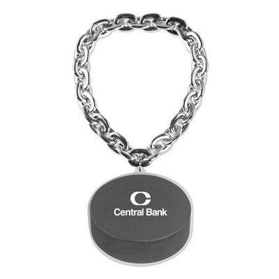 Hockey EVA Puck Medallion w/Jumbo Chain