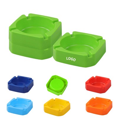 Unbreakable Square Plastic Tabletop Cigarette Ashtray