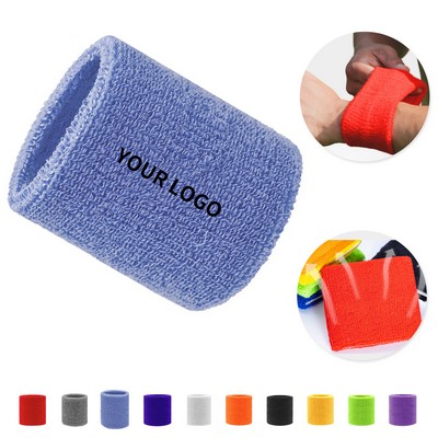 Cotton Blend Athletic Embroidery Sport Wristband