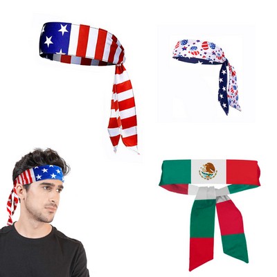 Custom Country Flag Tie Headband