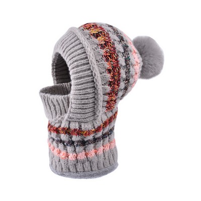 Winter Hat Scarf Face Mask Combo Fleece Lined Warm Ear Protection Balaclava