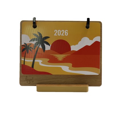 Wooden Desk Calendar With Stand