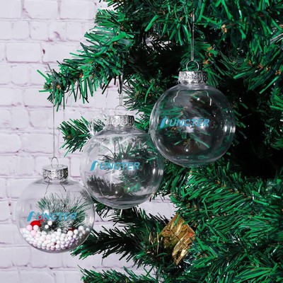2.36" Clear Acrylic Fillable Ornaments Ball DIY Christmas Balls