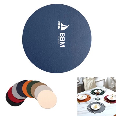 12'' PU Round Leather Placemat