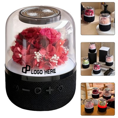 Bluetooth Speaker W/ Eternal Rose In Acrylic Dome