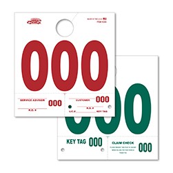000-999 Heavy Stock Side Padded Dispatch Number Tag