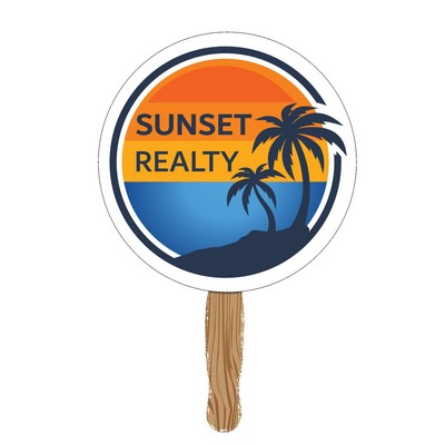 Hand Held Paper Fan - Circle