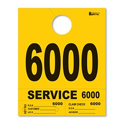 6000-6999 Heavy Brite™ Yellow Premium Service Dispatch Number Tag