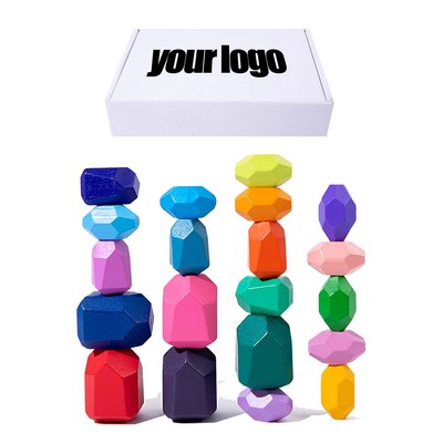 Colorful Wooden Stacking Balancing Blocks 20Pcs