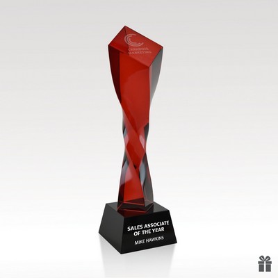 Diamond Crystal Award - Cobra - 10" Red