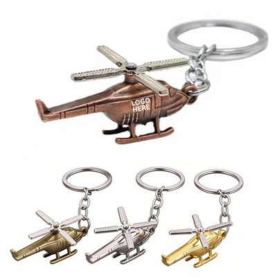 Vintage Design Metal Helicopter Keyring