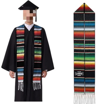 Color-Stripe Polycotton Graduation Stole and Waist Sash