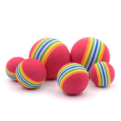 Ultra-Lightweight EVA Rainbow Pet Ball Silent Solid Foam Fetch Toy for Cats & Dogs High-Elasticity
