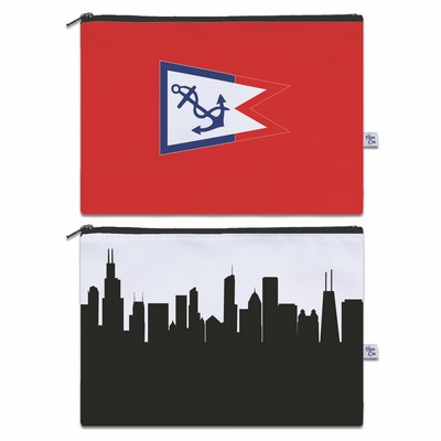City Skyline Silhouette Zippered Pouch - Sublimated Canvas