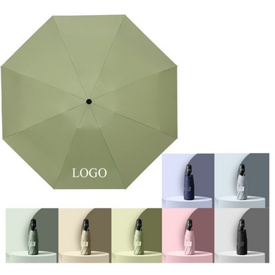 Five Fold Automatic Black Rubber Sun Umbrella