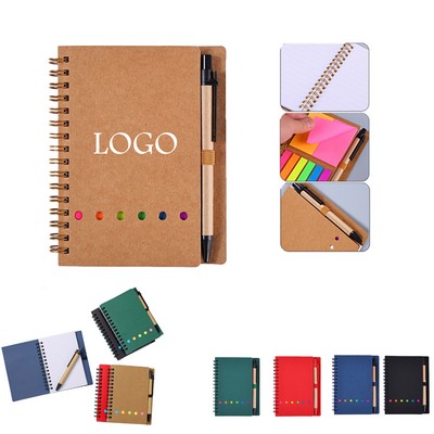 Spiral Kraft Paper Sticky Notes Notebook