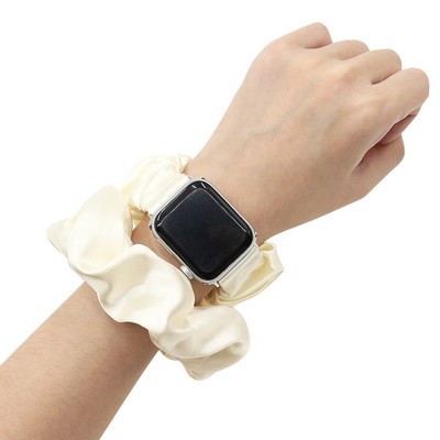 Scrunchie Band for Apple Watch Aesthetic Black Fabric Strap Summer Sporty & Elegant Elastic
