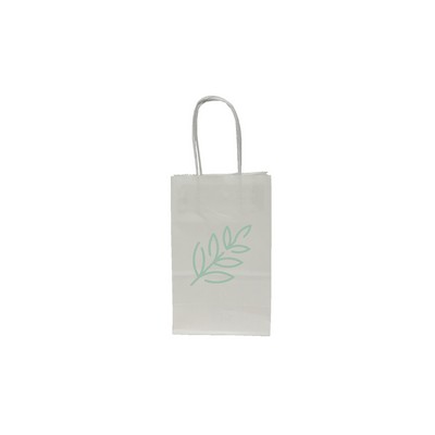 White Shadow Stripe Bag (5.5"x3.25"x8.375")