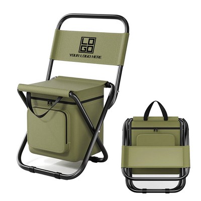 Foldable Camping Fishing Chair w/Cooler Bag