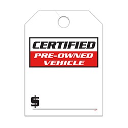 Jumbo Style CERTIFIED PRE-OWNED VEHICLE Mirror Hang Tag
