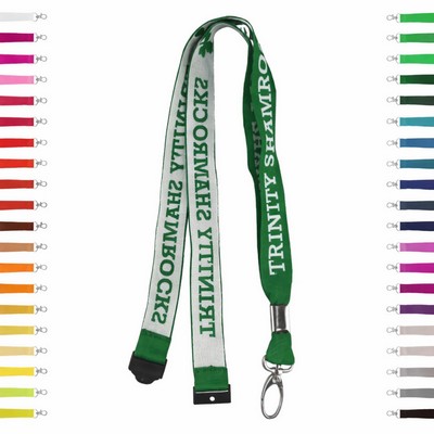 1" Jacquard Woven Lanyard with Metal Lobster Claw Hook