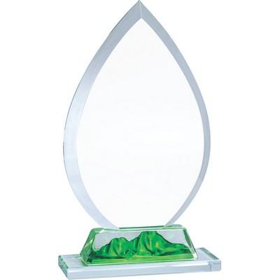 Mountain Crest Crystal Award, Green, 10"