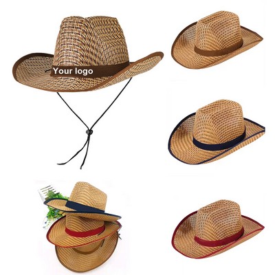 Custom Logo Straw Cowboy Hat