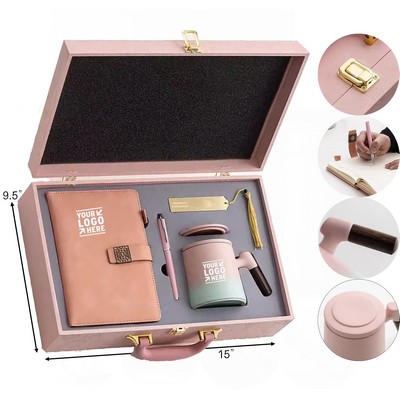 4-in-1 Suitcase-Style Ceramic Mug Gift Set