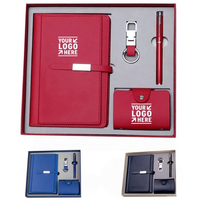 4-in-1 Leather Notebook & Accessory Gift Set