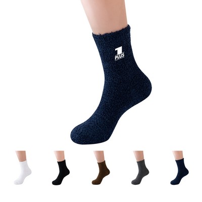 Men Microfiber Fuzzy Slipper Socks