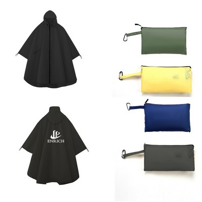 Zippered cape raincoat Slicker Poncho