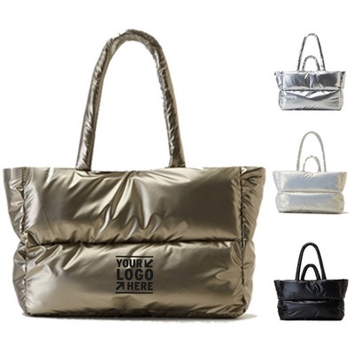Elegant Quilted Winter Tote Bag