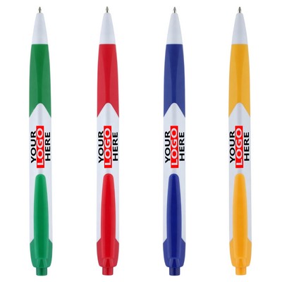 Colorful Triangular Retractable Ballpoint Pen with Soft Grip