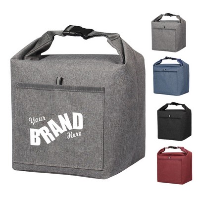 Heathered Oxford Fabric Lunch Bag With PEVA Lining