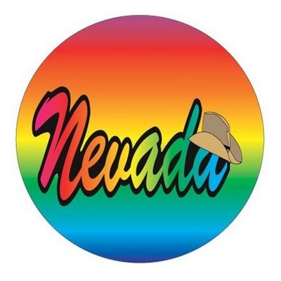 Nevada w/ Cowboy Hat Round Metal Photo Magnet (2 1/2" Diameter)