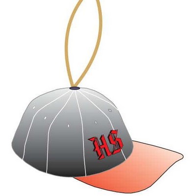 Baseball Cap Ornament w/ Clear Mirrored Back (6 Square Inch)