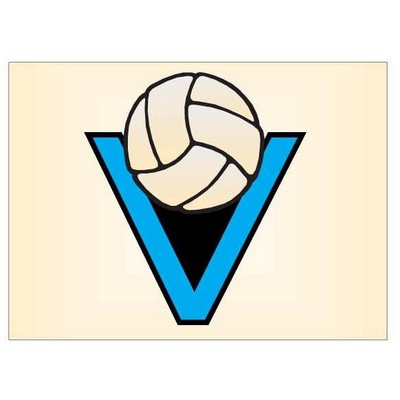 Volleyball in "V" Metal Photo Magnet w/ Magnetic Back (2.5"x3.5")