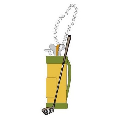 Golf Bag Promotional Key Chain w/ Black Back (8 Square Inch)