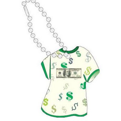 Hundred Dollar Bill T-Shirt Key Chain w/ Black Back (4 Square Inch)